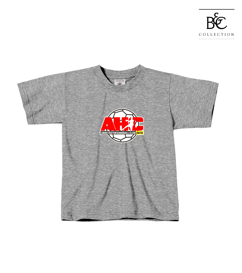 B&C Kinder T-Shirt Sports Grey "Anton Frontprint"