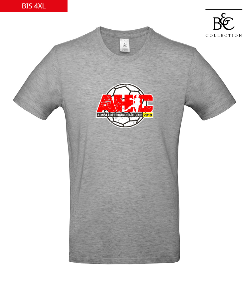 B&C Herren T-Shirt Sports Grey "Uwe Frontprint"