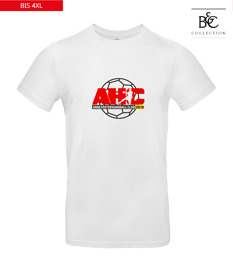 B&C Herren T-Shirt White "Anton Frontprint"