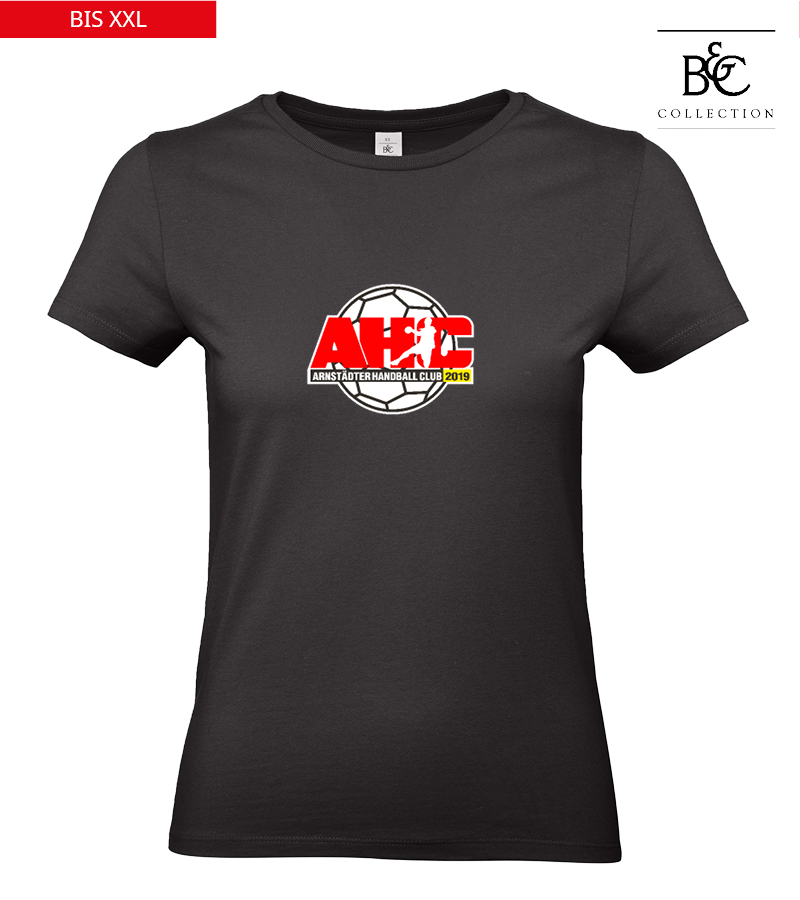 B&C Damen T-Shirt Black "Anton Frontprint"