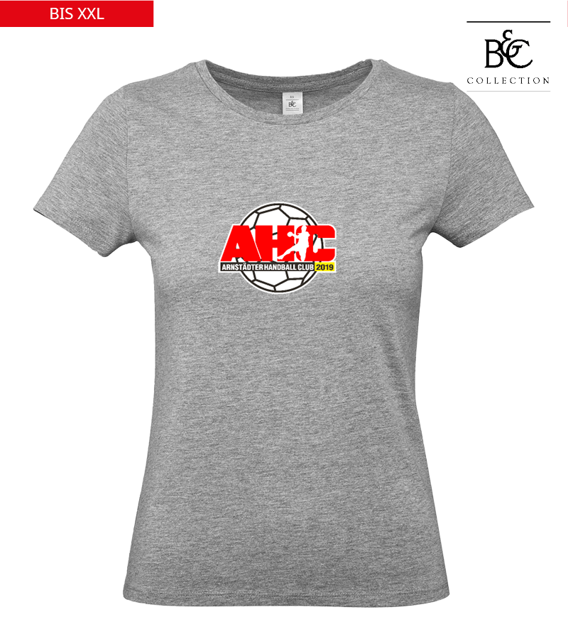 B&C Damen T-Shirt Sports Grey "Anton Frontprint"