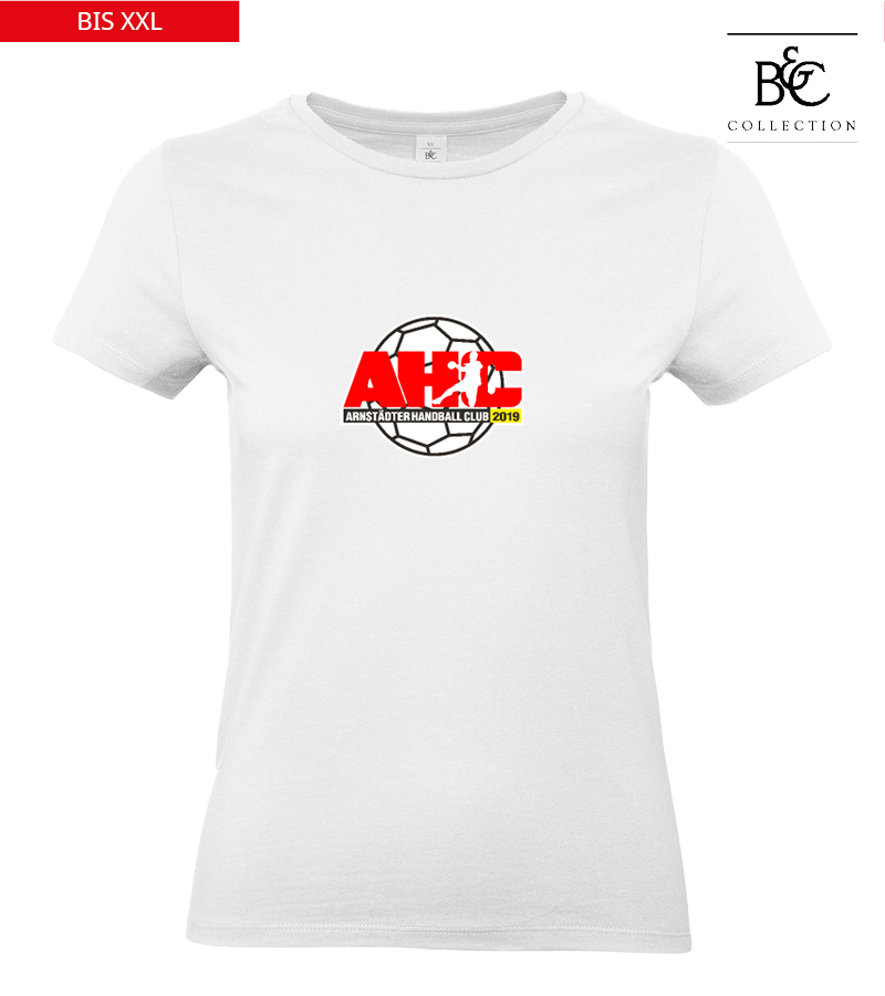 B&C Damen T-Shirt White "Anton Frontprint"