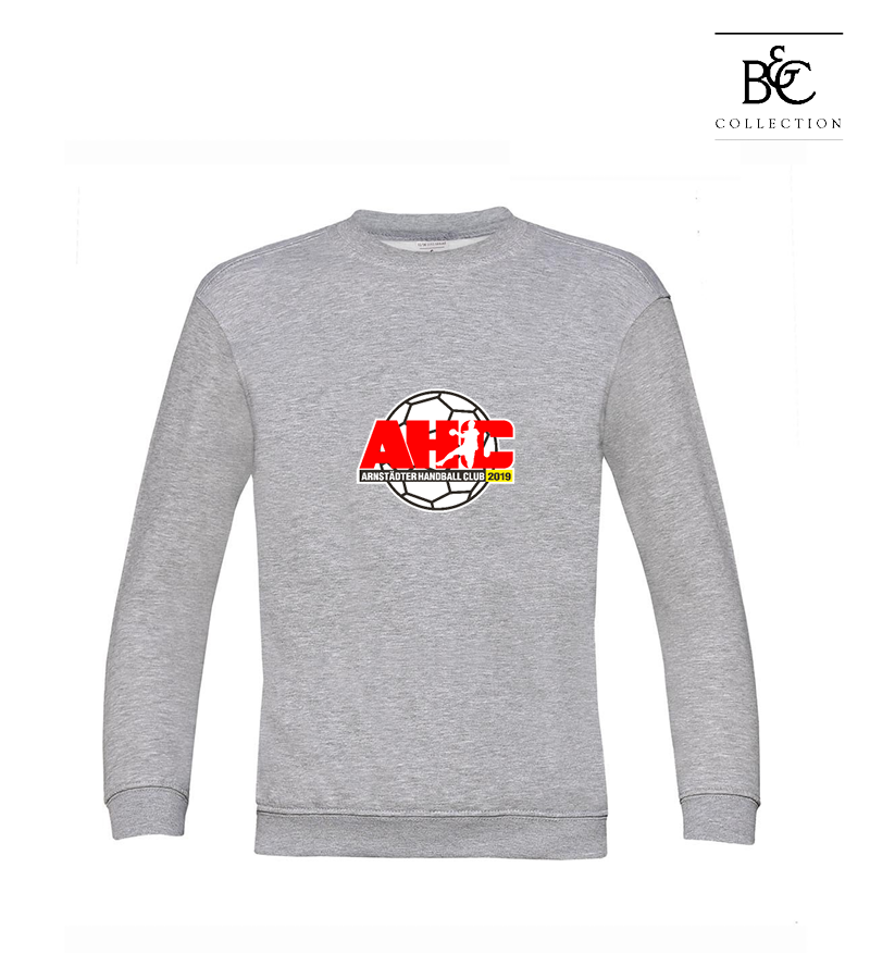 B&C Kinder Sweatshirt Heather Grey "Anton Frontprint"