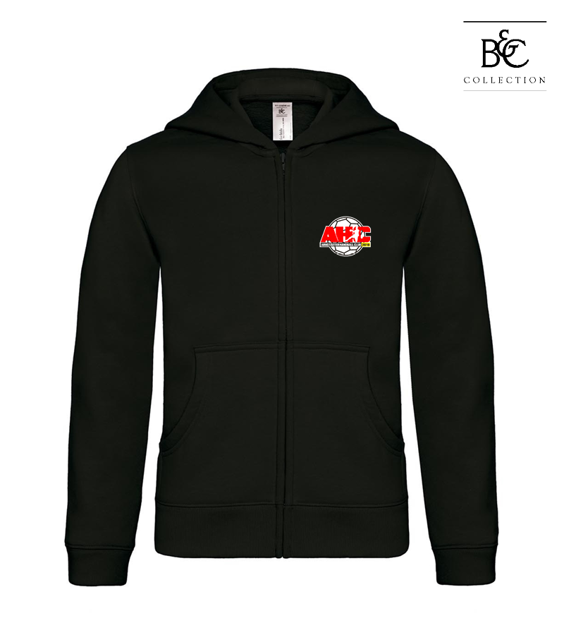B&C Kinder Zipped Hoodie Black "Anton"