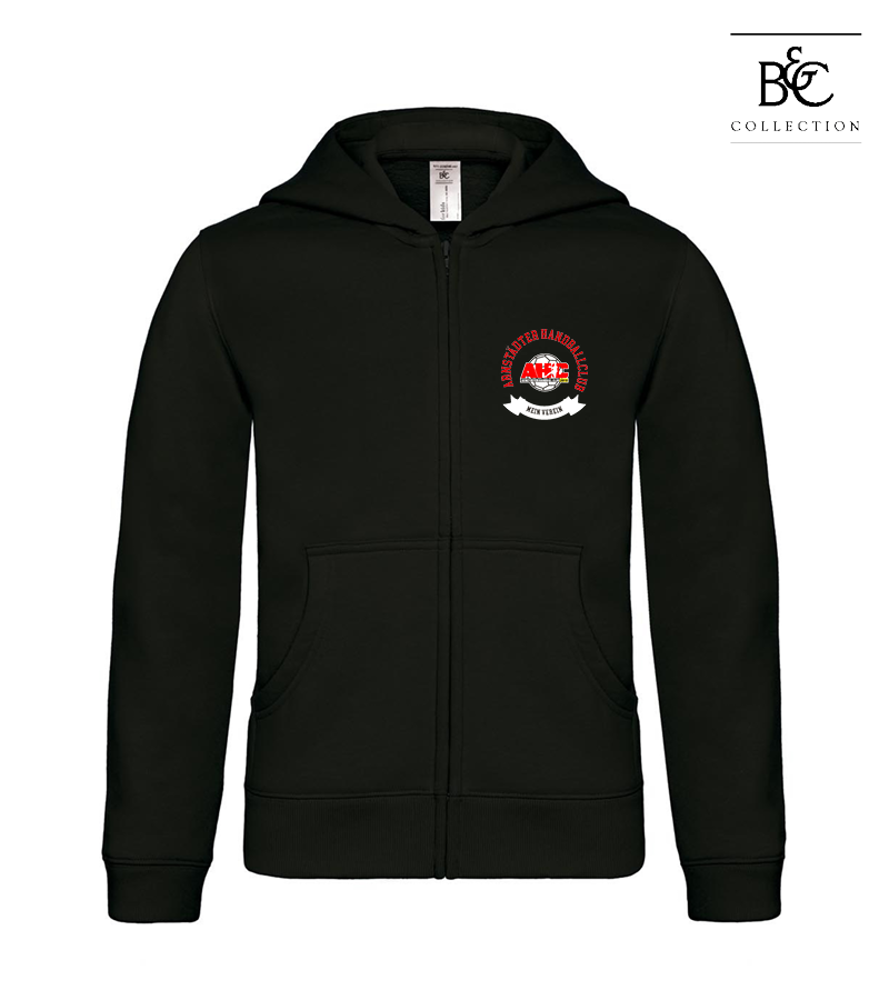 B&C Kinder Zipped Hoodie Black "Bono"