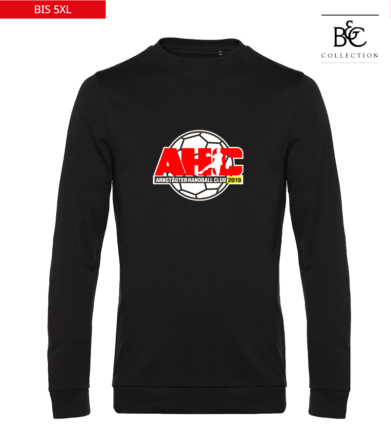 B&C Herren Sweatshirt Black Pure "Anton Frontprint"
