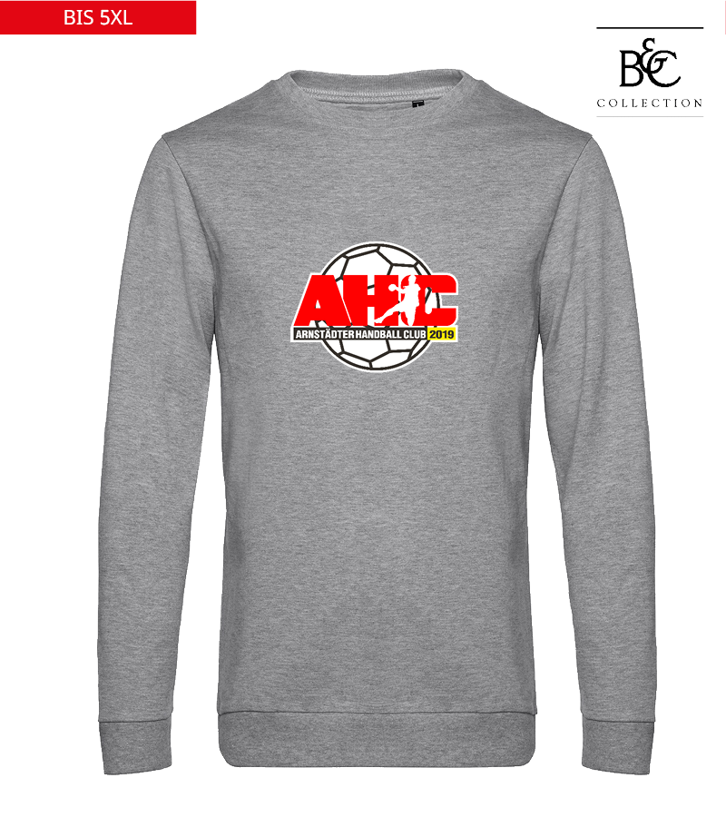 B&C Herren Sweatshirt Heather Grey "Anton Frontprint"