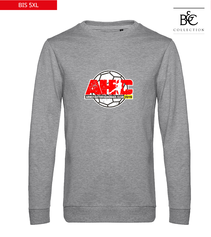 B&C Herren Sweatshirt Heather Grey "Uwe Frontprint"