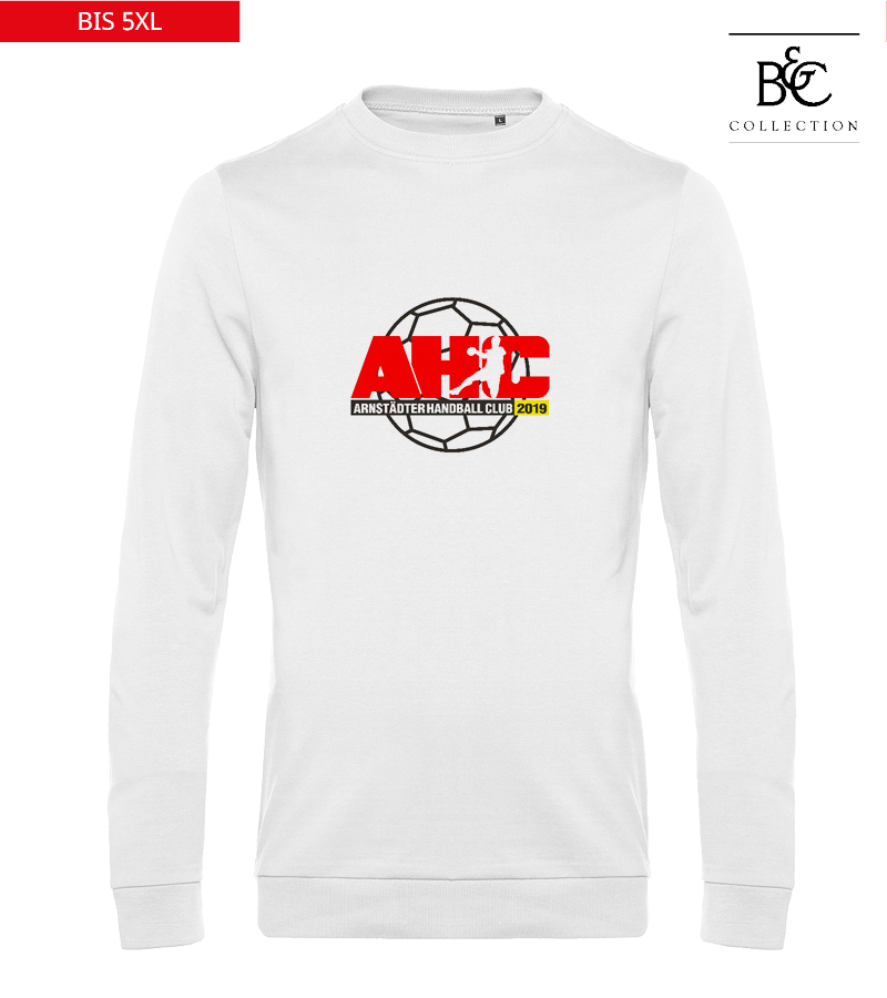 B&C Herren Sweatshirt White "Anton Frontprint"