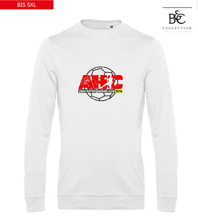 B&C Herren Sweatshirt White "Uwe Frontprint"