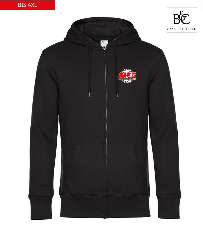 B&C Herren Zipped Hoodie Black Pure "Anton"