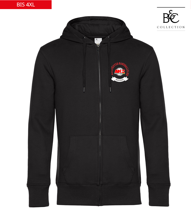 B&C Herren Zipped Hoodie Black Pure "Bono"