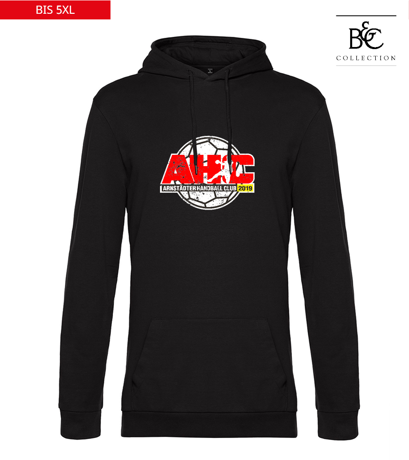 B&C Herren Hoodie Black Pure "Uwe Frontprint"