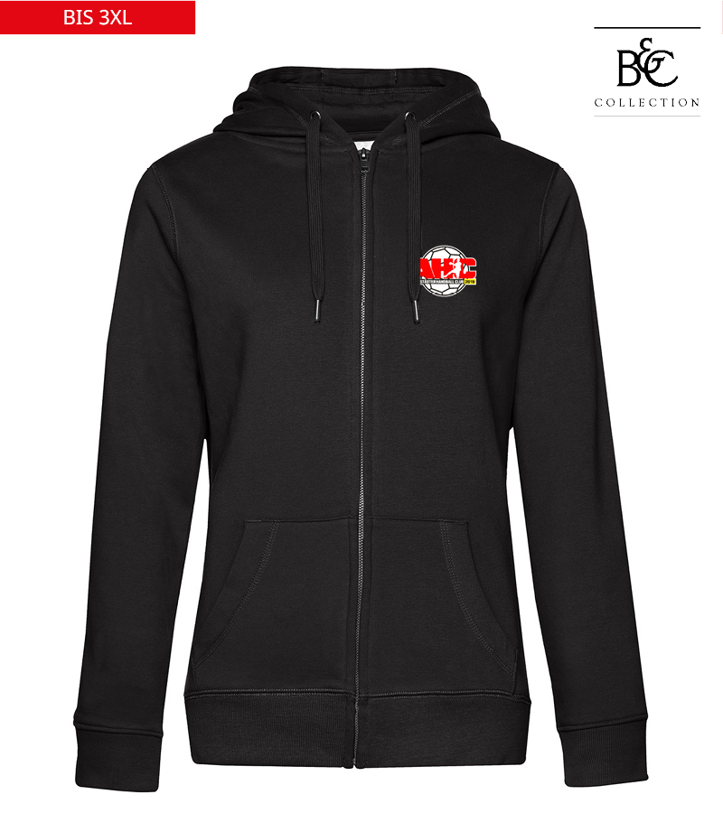 B&C Damen Zipped Hoodie Black Pure "Anton"