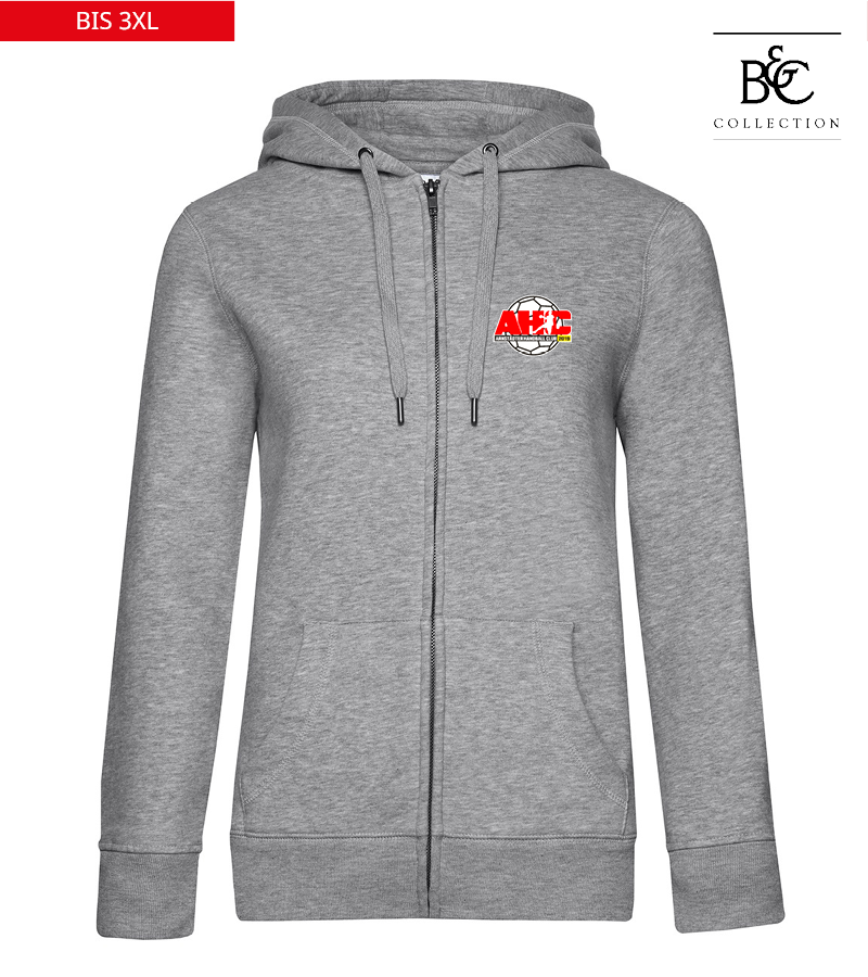 B&C Damen Zipped Hoodie Heather Grey "Anton"