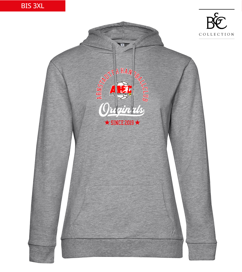 B&C Damen Hoodie Heather Grey "Jacob"