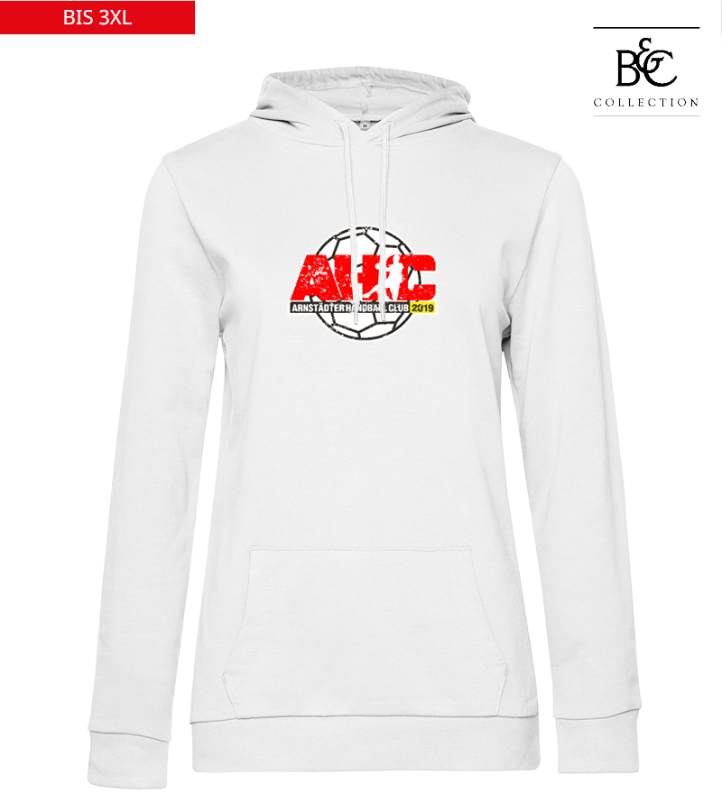 B&C Damen Hoodie White "Uwe Frontprint"