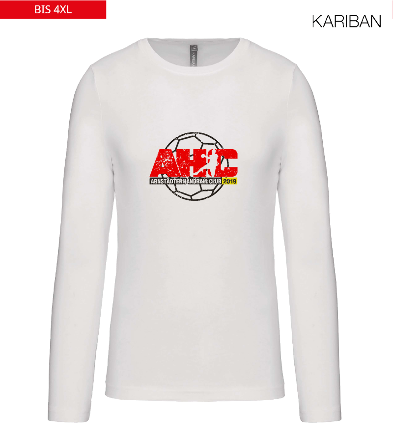 Kariban Herren Langarmshirt White "Uwe Frontprint"