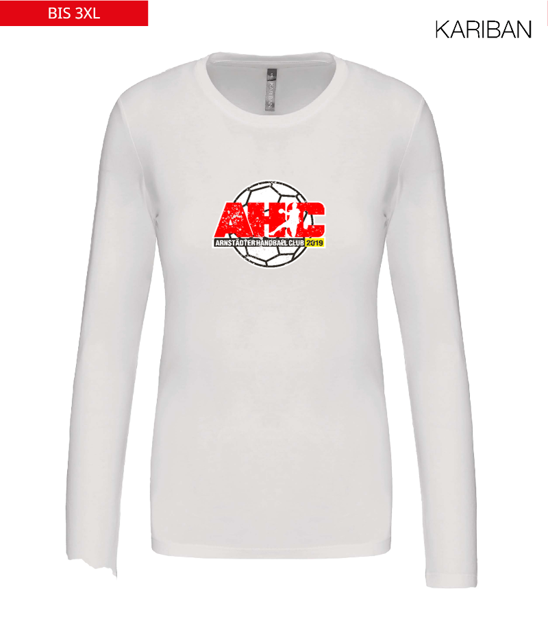 Kariban Damen Langarmshirt White "Uwe Frontprint"