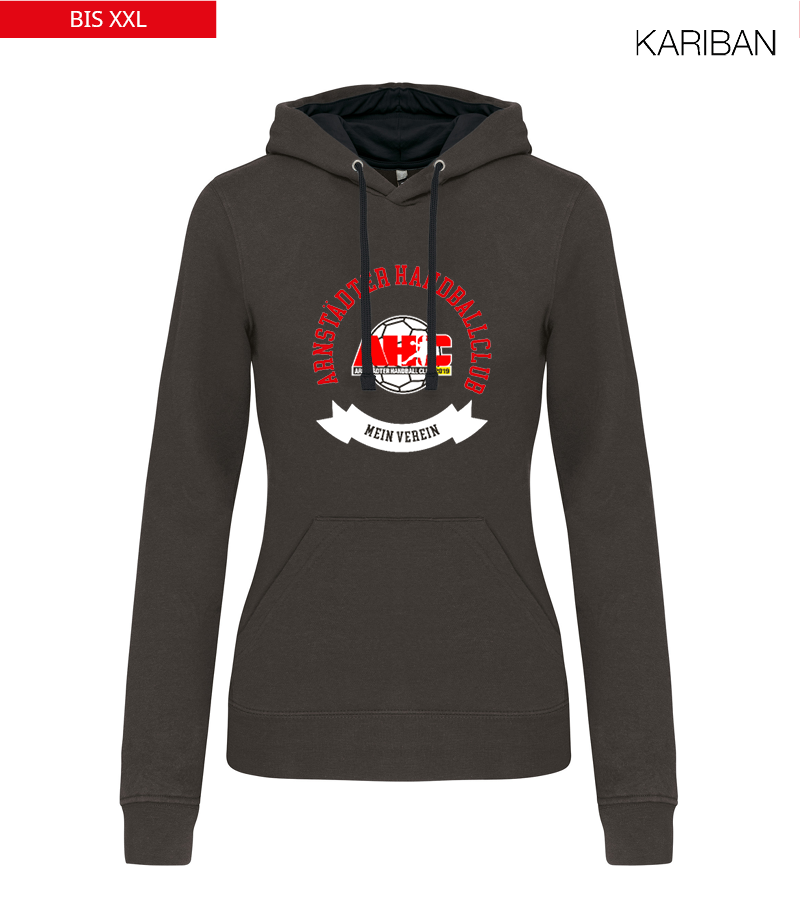 Kariban Damen Hoodie Dark Grey Black "Bono"