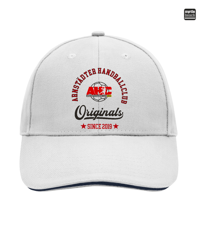 Myrtle Beach Unisex 6 Panel Sandwich Cap White "Jacob"