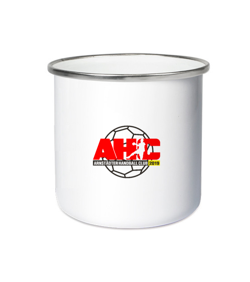 Emailletasse White Silver "Anton" A