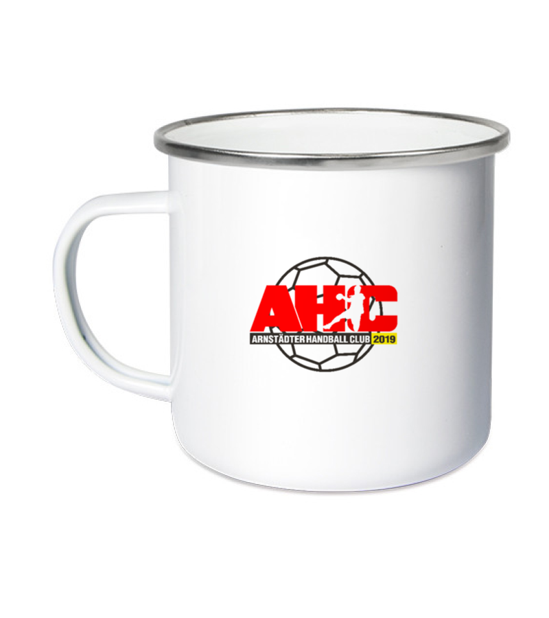 Emailletasse White Silver "Anton" B