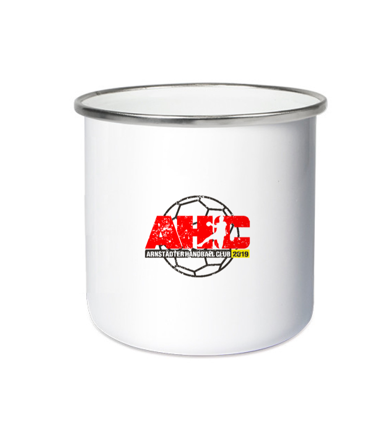 Emailletasse White Silver "Uwe" A