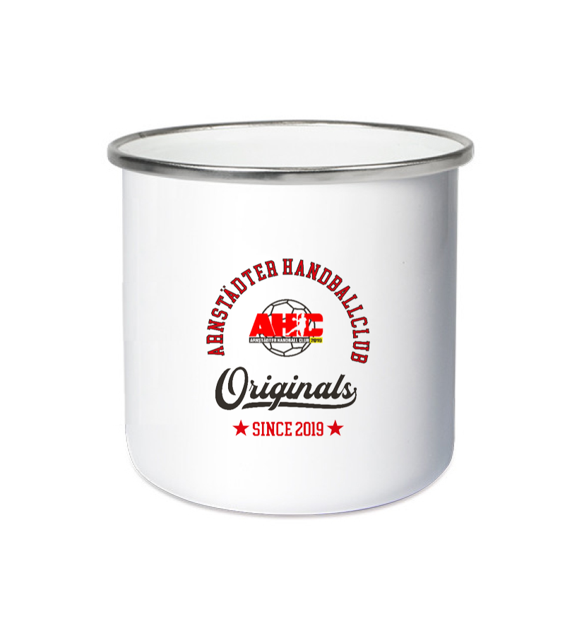 Emailletasse White Silver "Jacob" A