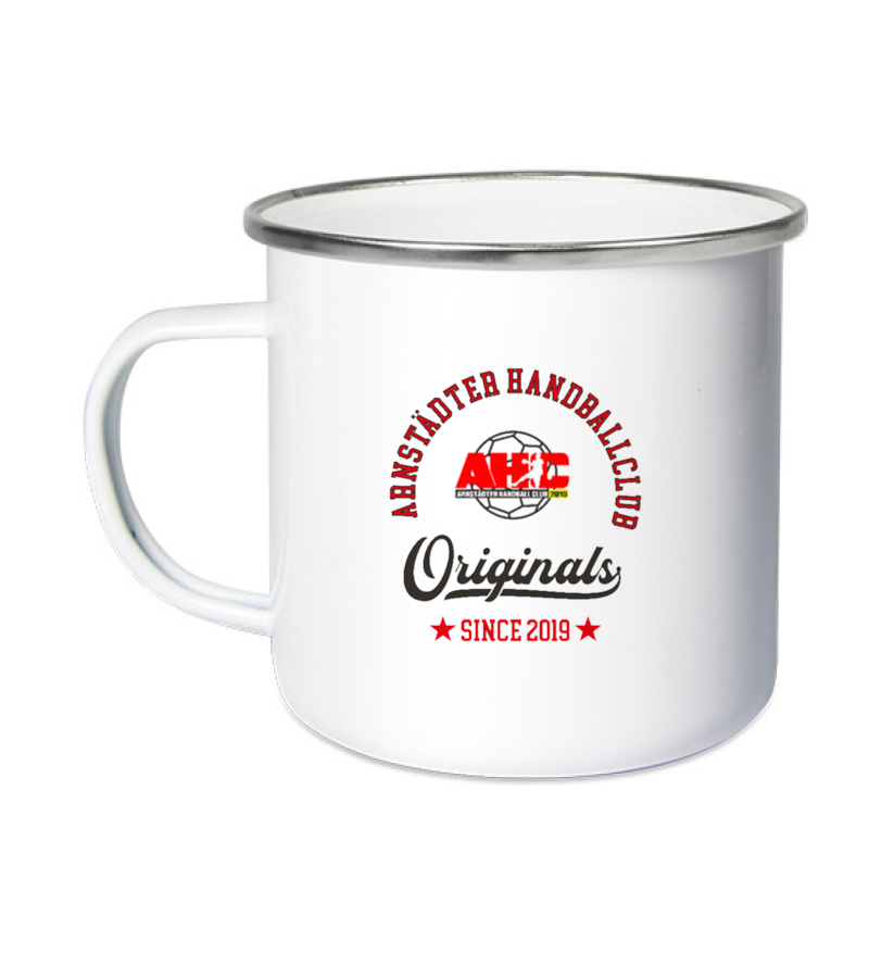 Emailletasse White Silver "Jacob" B
