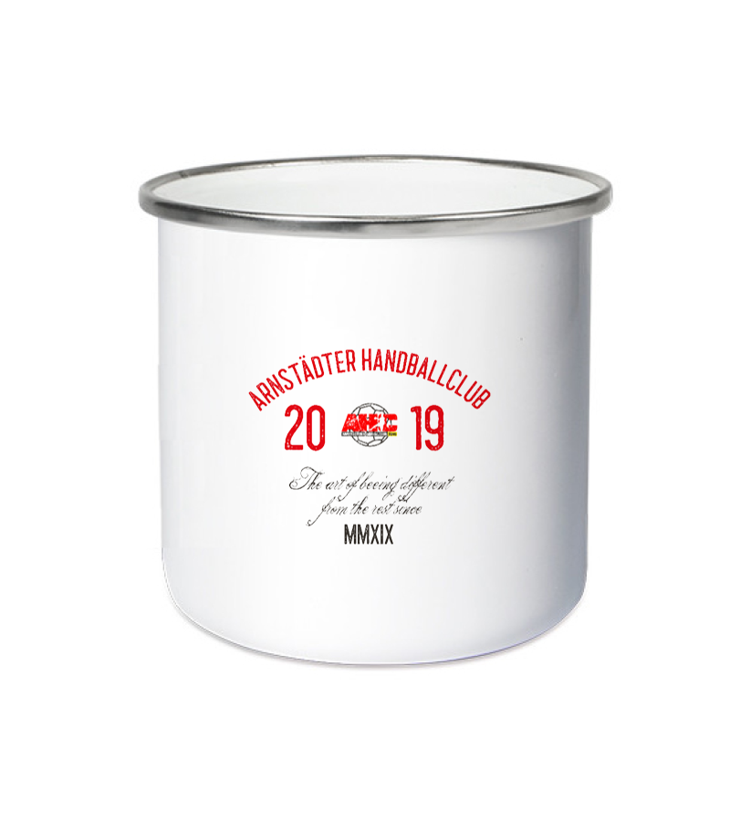 Emailletasse White Silver "Isack" A