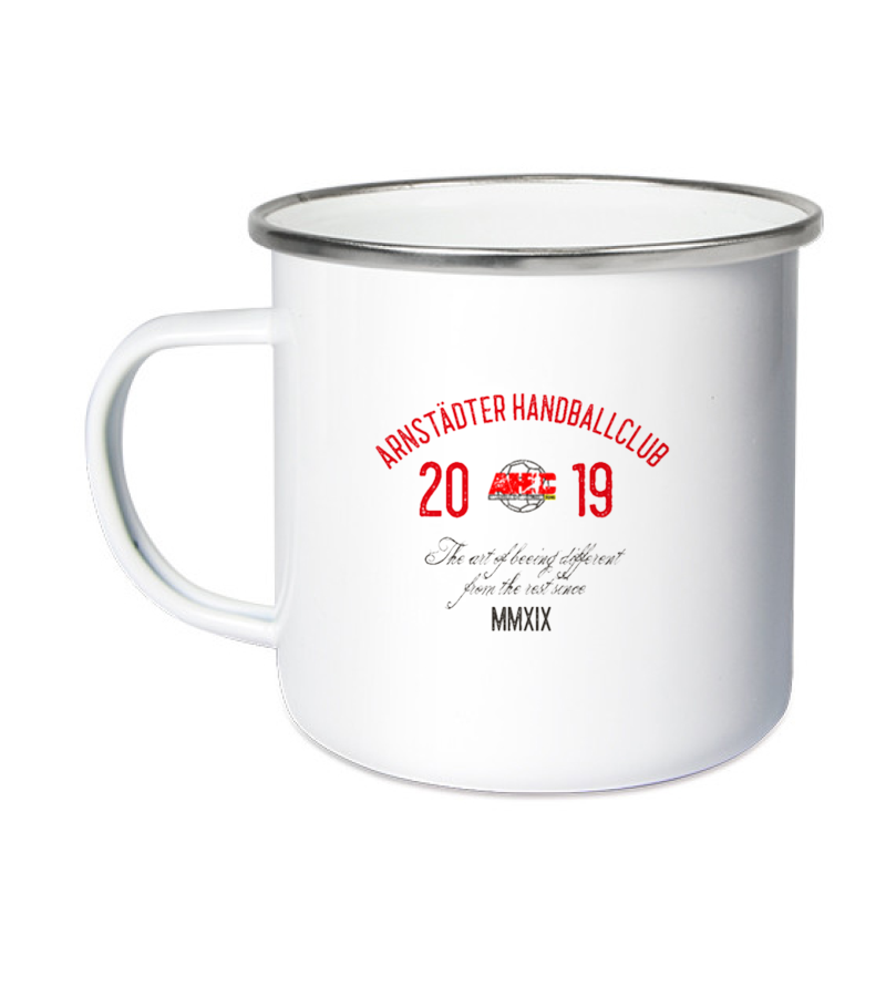 Emailletasse White Silver "Isack" B
