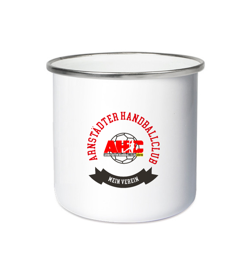 Emailletasse White Silver "Bono" A