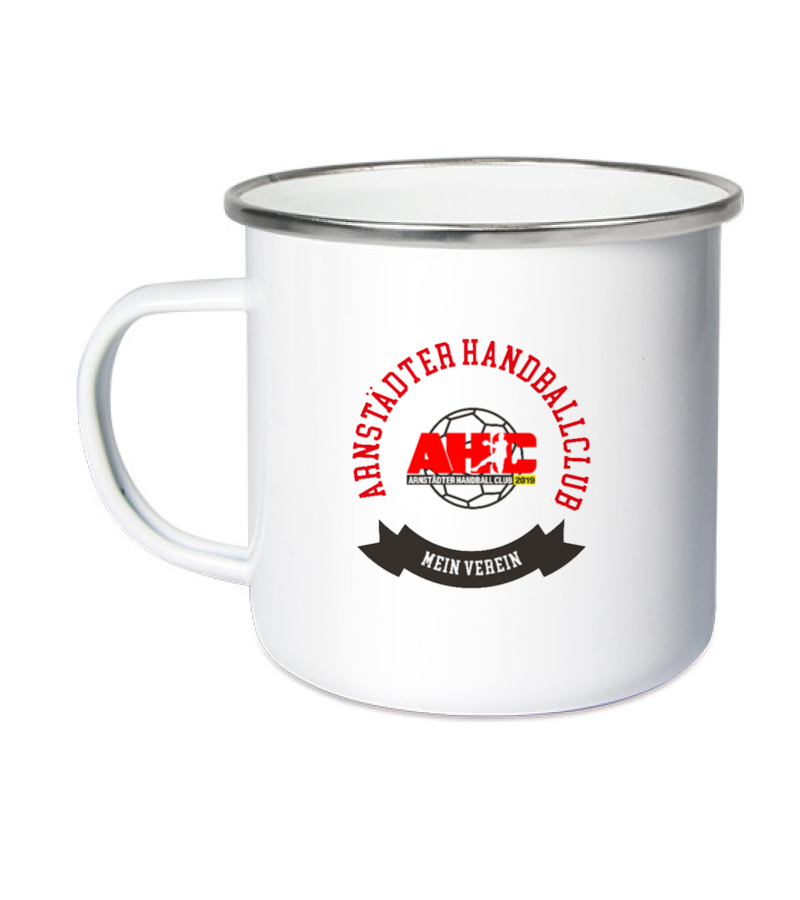 Emailletasse White Silver "Bono" B